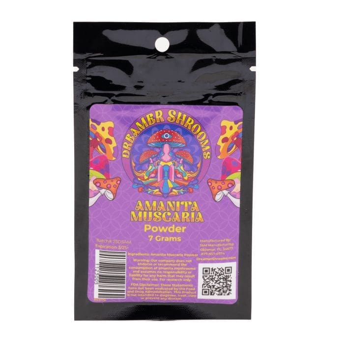 Dreamer Shrooms Amanita Muscaria Mushroom Powder (7 grams) - Bag Front