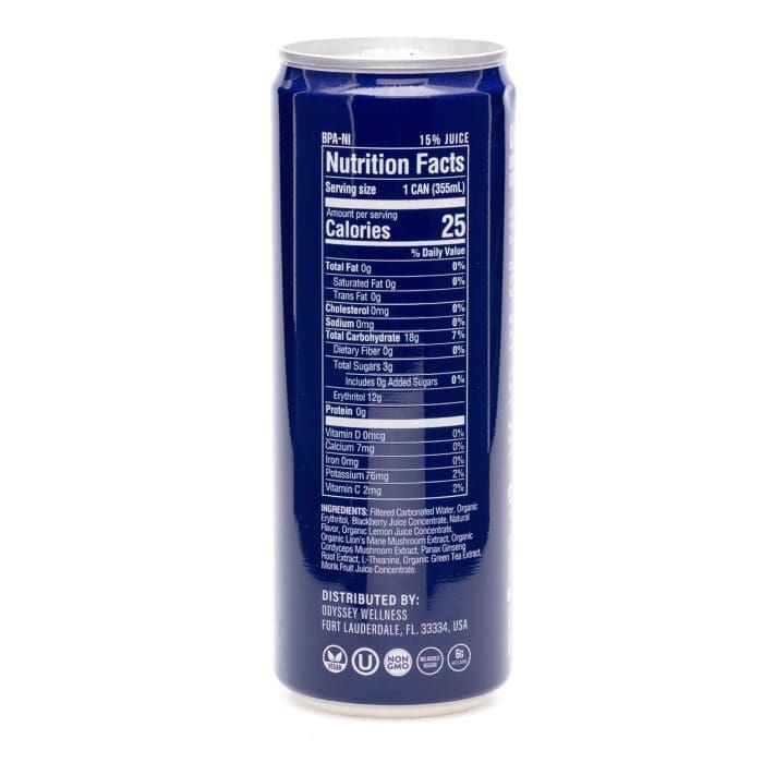 Odyssey Mushroom Focus + Energy Elixir - Sparkling Blackberry Lemonade (4 Pack) - Can Back
