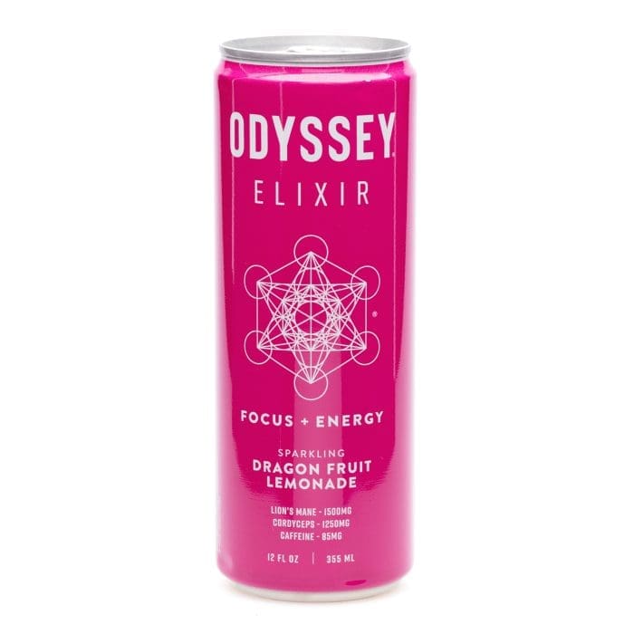 Odyssey Mushroom Focus + Energy Elixir - Sparkling Dragon Fruit Lemonade (4 Pack) - Can Front