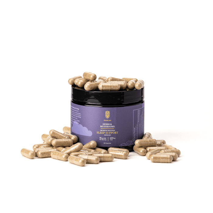 Hemplucid Herbs & Mushrooms Sleep Stacks CBN Capsules (450 mg Total CBN) - Combo