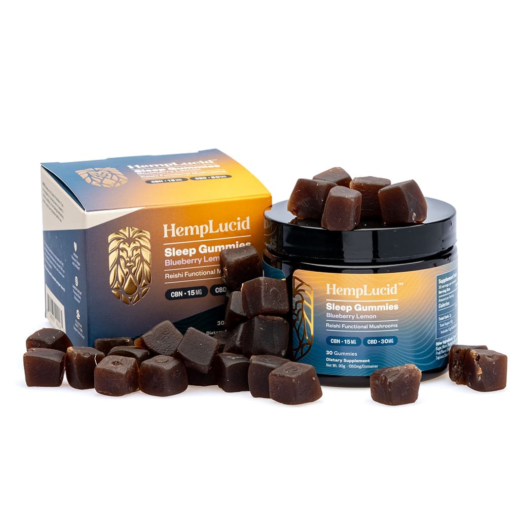 Hemplucid Sleep Mushroom Gummies – Blueberry Lemon (900 mg Total CBD + 450 mg Total CBN) - combo