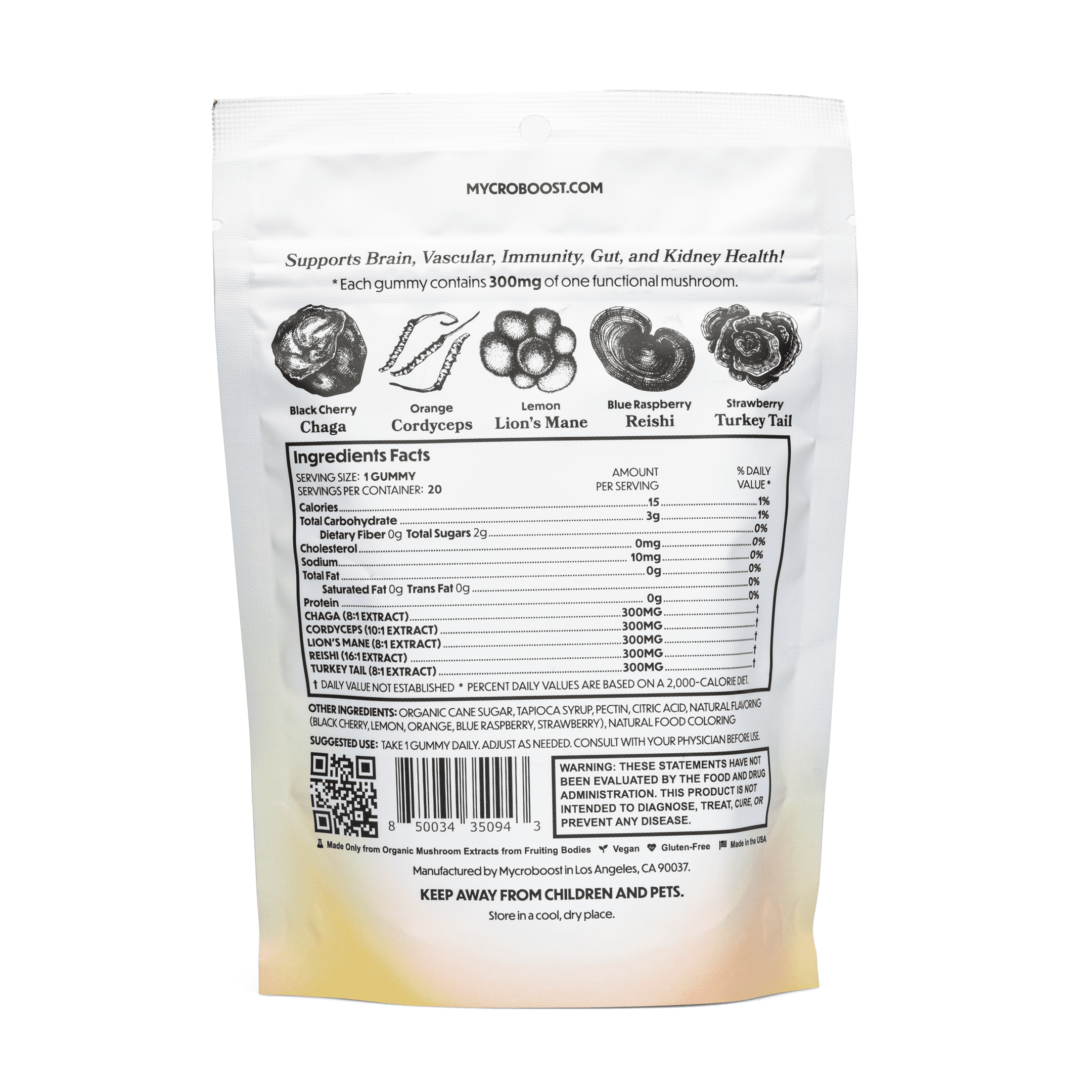 Mycroboost Mushroom Gummies - Bag Back