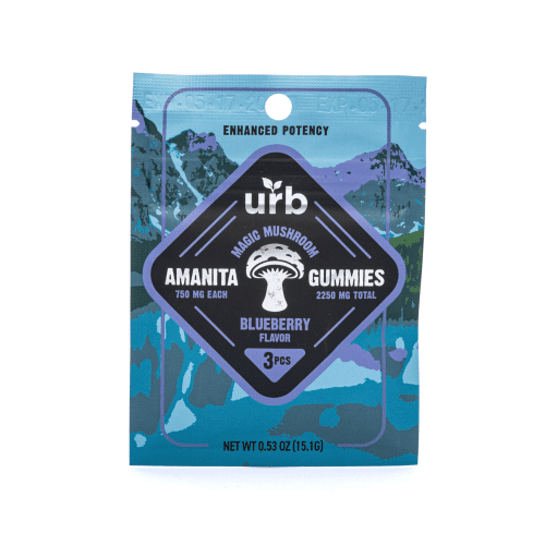 Urb Amanita Mushroom Gummies - Blueberry - Bag Front