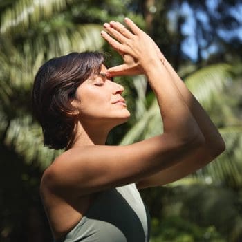 woman boosting her health with functional mushrooms
