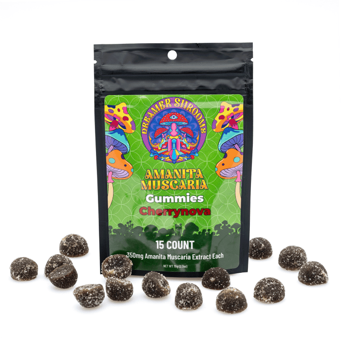 Dreamer Shrooms Amanita Muscaria Mushroom Gummies - Cherrynova (15 Count) - Combo